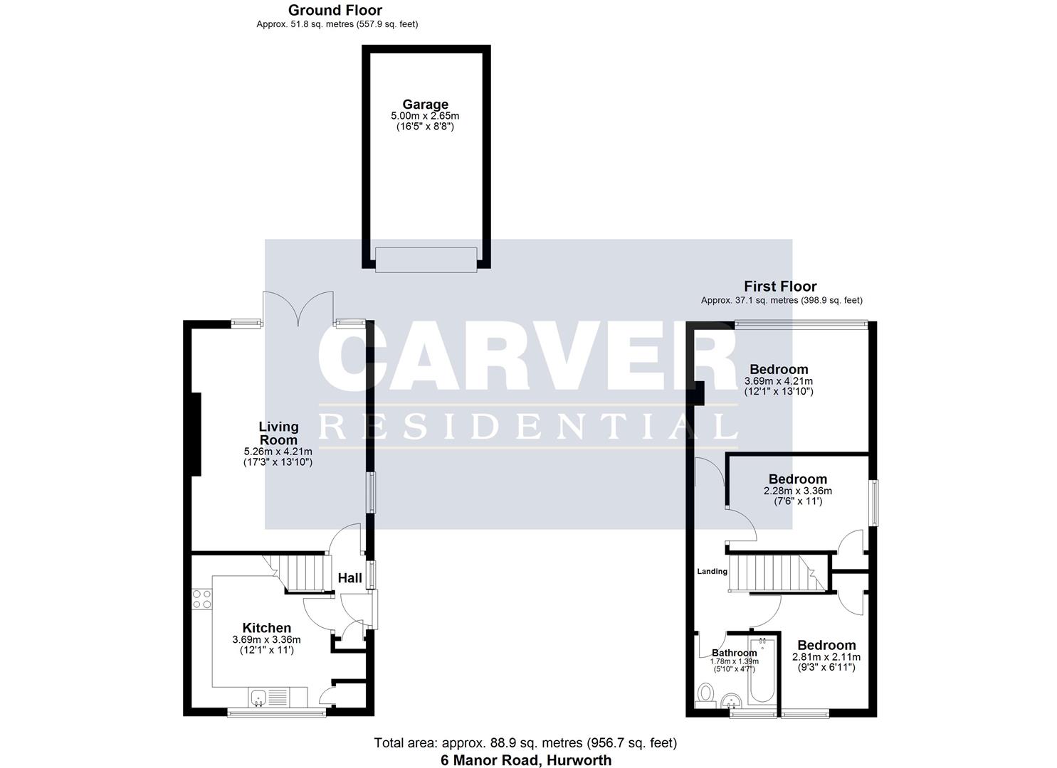 Floorplan for Manor Road, Hurworth Place, Darlington