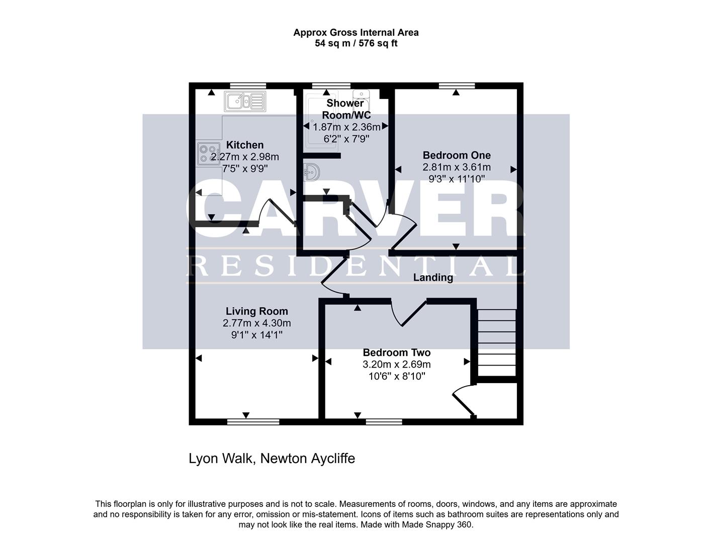 Floorplan for Lyon Walk, Newton Aycliffe