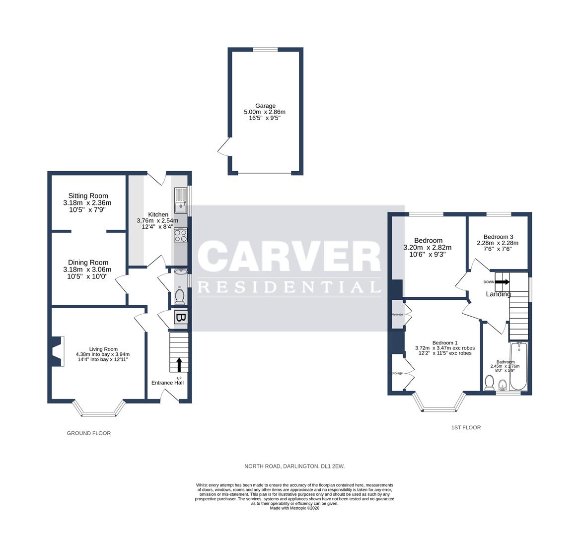 Floorplan for North Road, Darlington