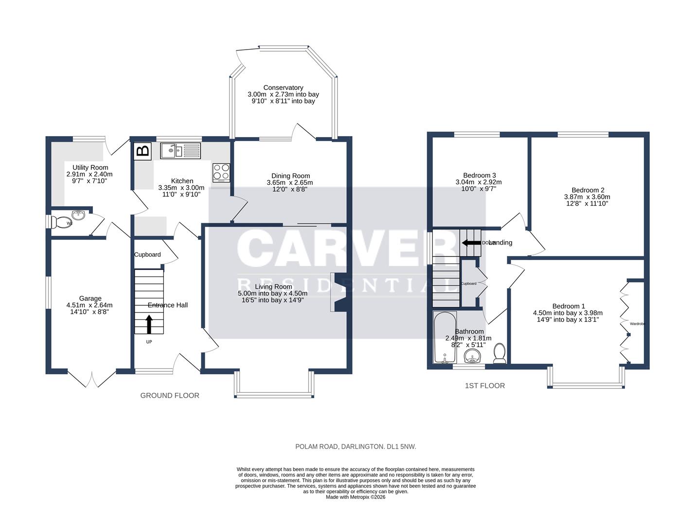 Floorplan for Polam Road, Darlington