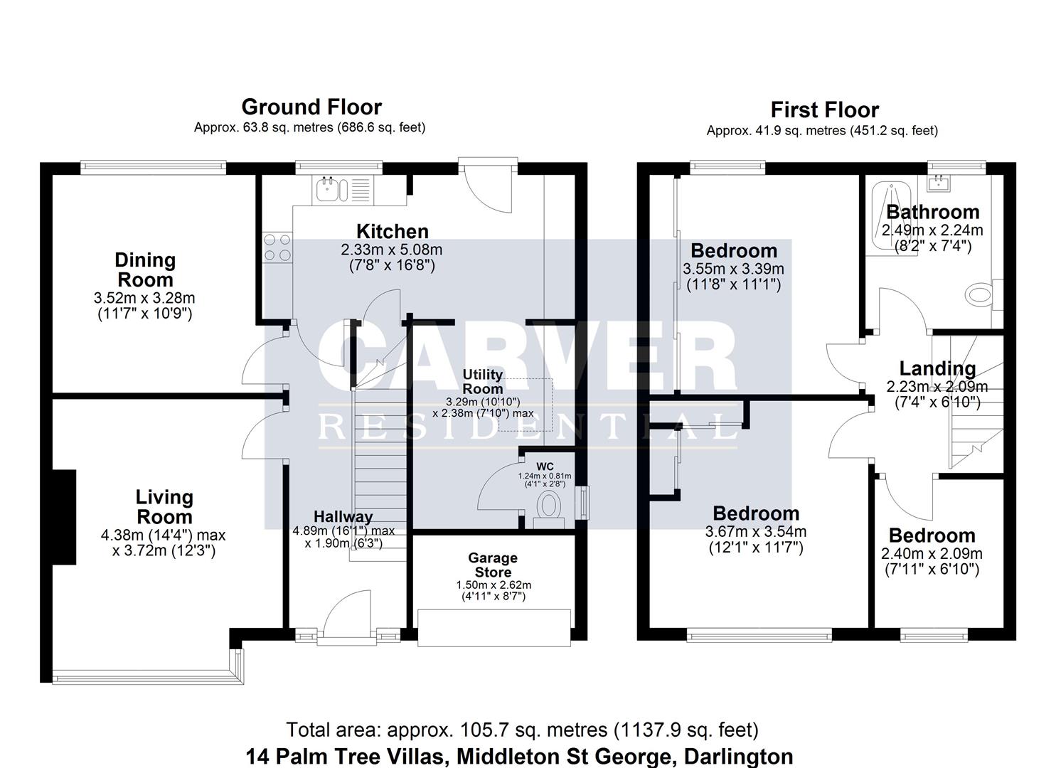 Floorplan for Palm Tree Villas, Middleton St. George, Darlington