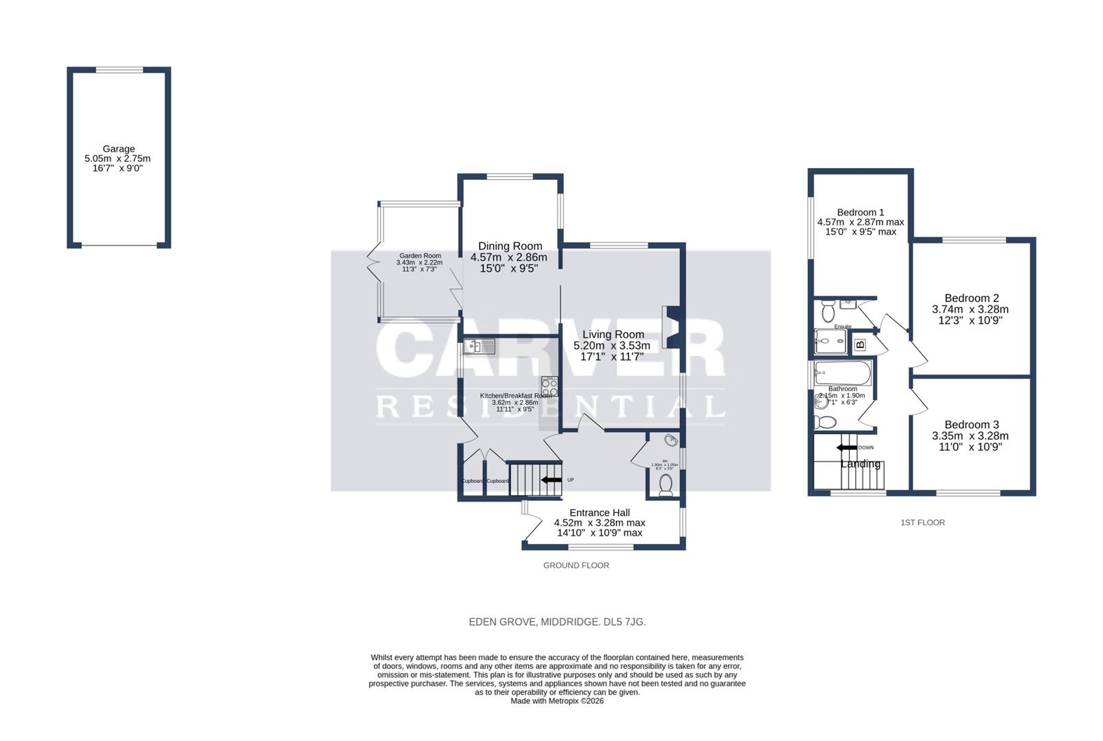 Floorplan for Eden Grove, Middridge, Newton Aycliffe