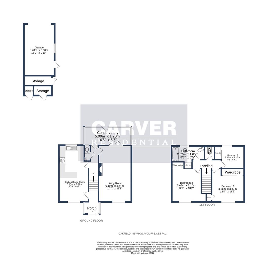 Floorplan for Oakfield, Newton Aycliffe