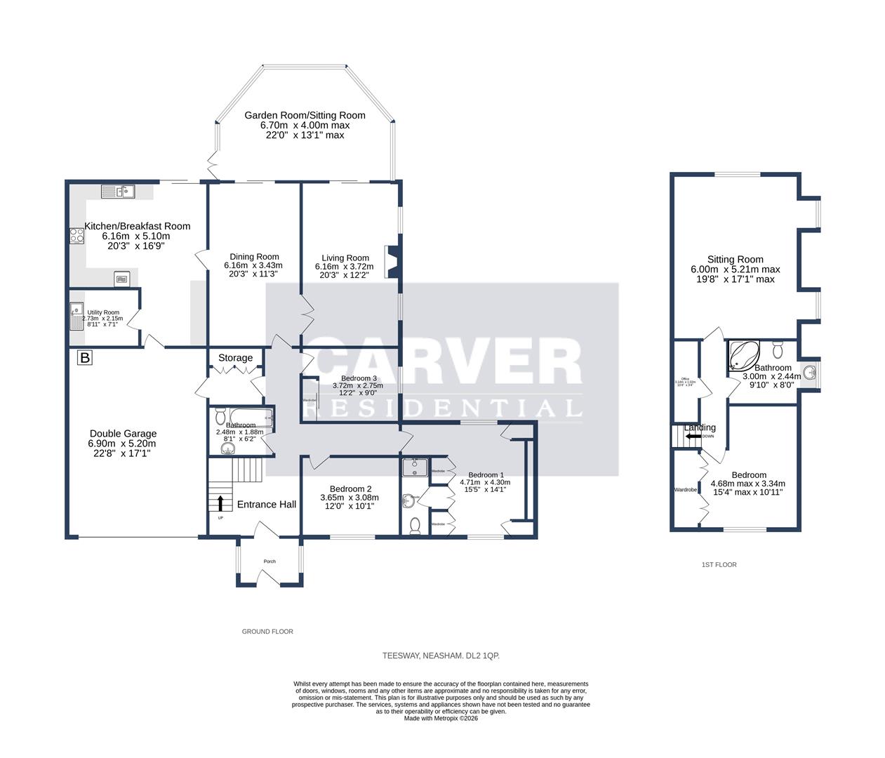 Floorplan for Teesway, Neasham, Darlington