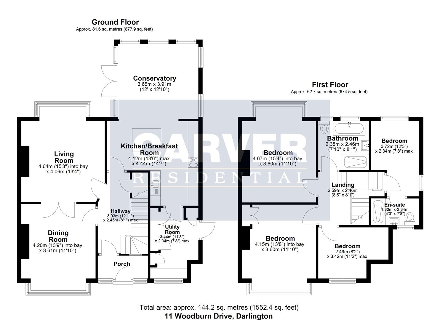 Floorplan for Woodburn Drive, Darlington