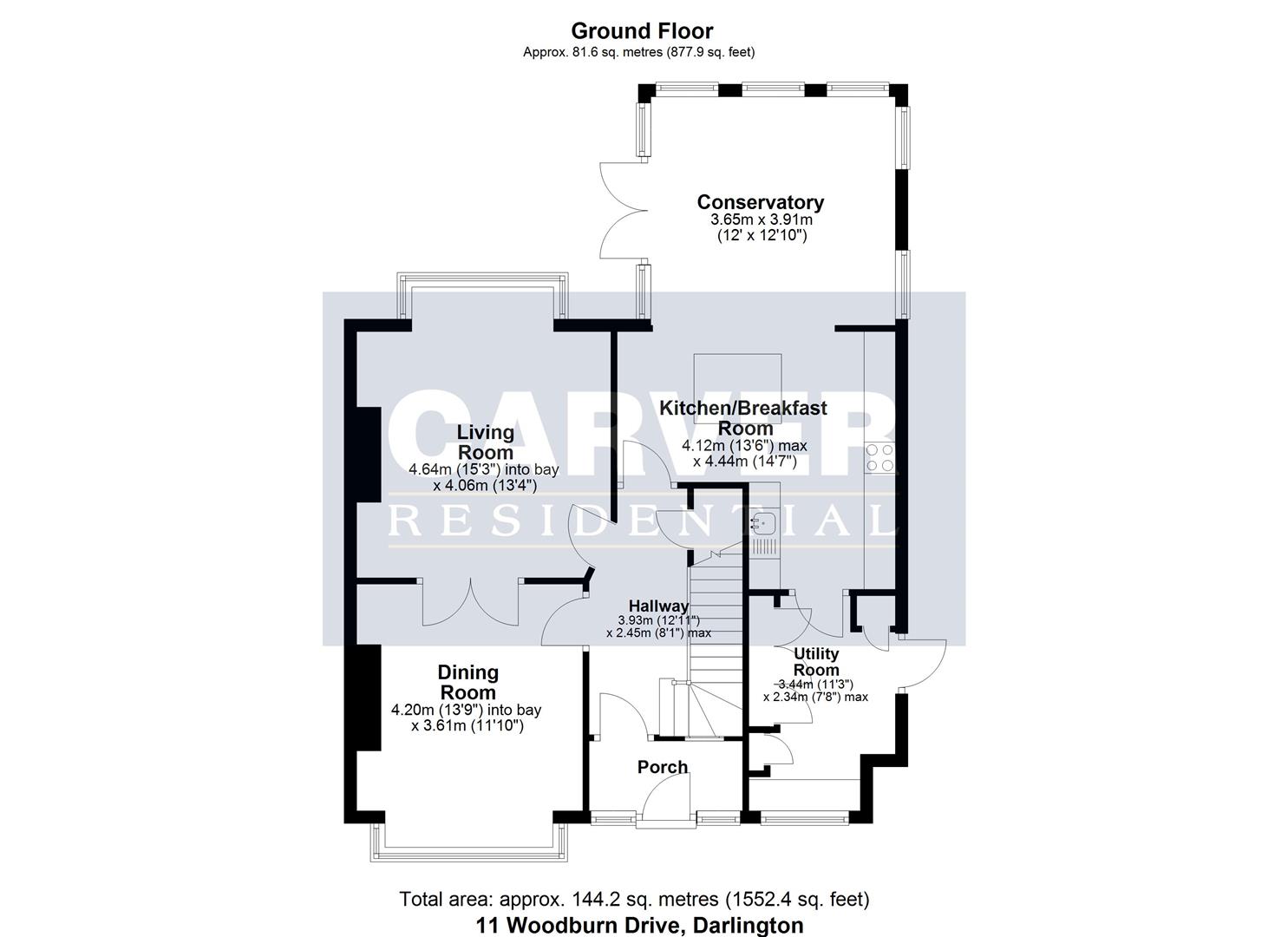 Floorplan for Woodburn Drive, Darlington