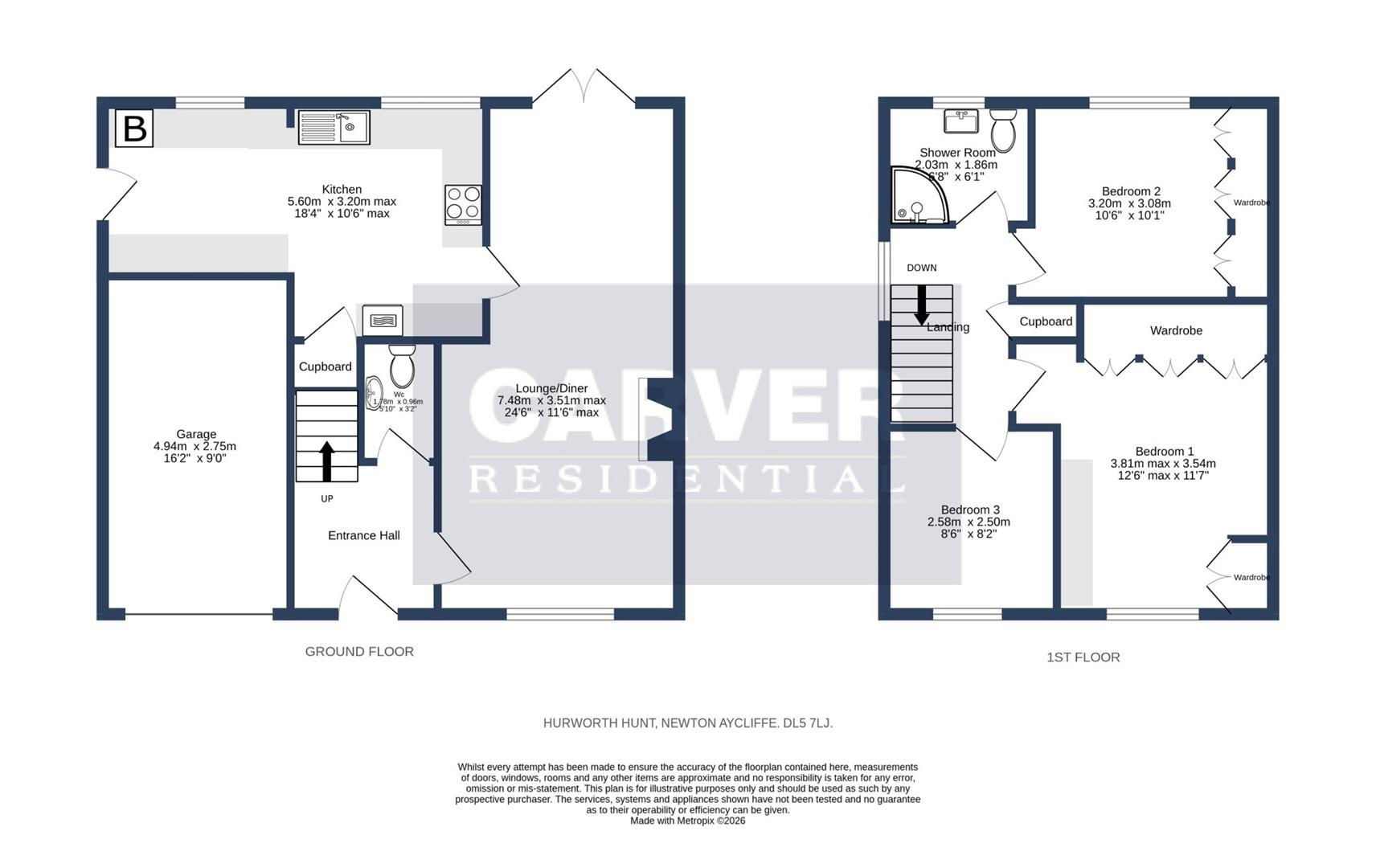 Floorplan for Hurworth Hunt, Newton Aycliffe