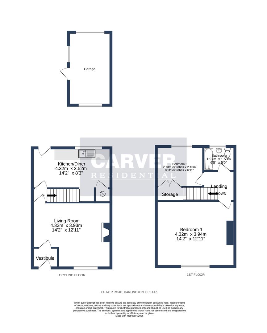 Floorplan for Falmer Road, Darlington