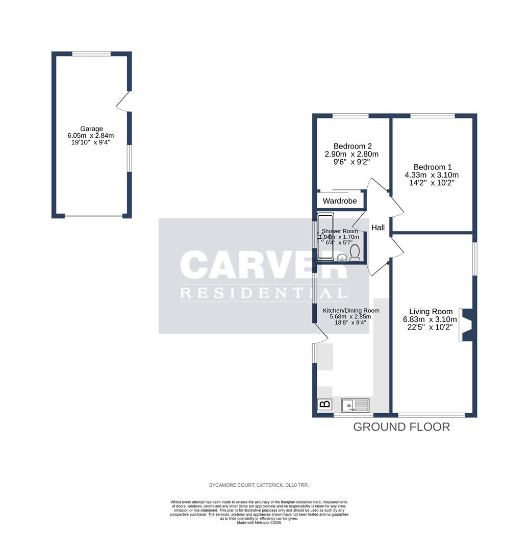 Floorplan for Sycamore Court, Catterick, Richmond