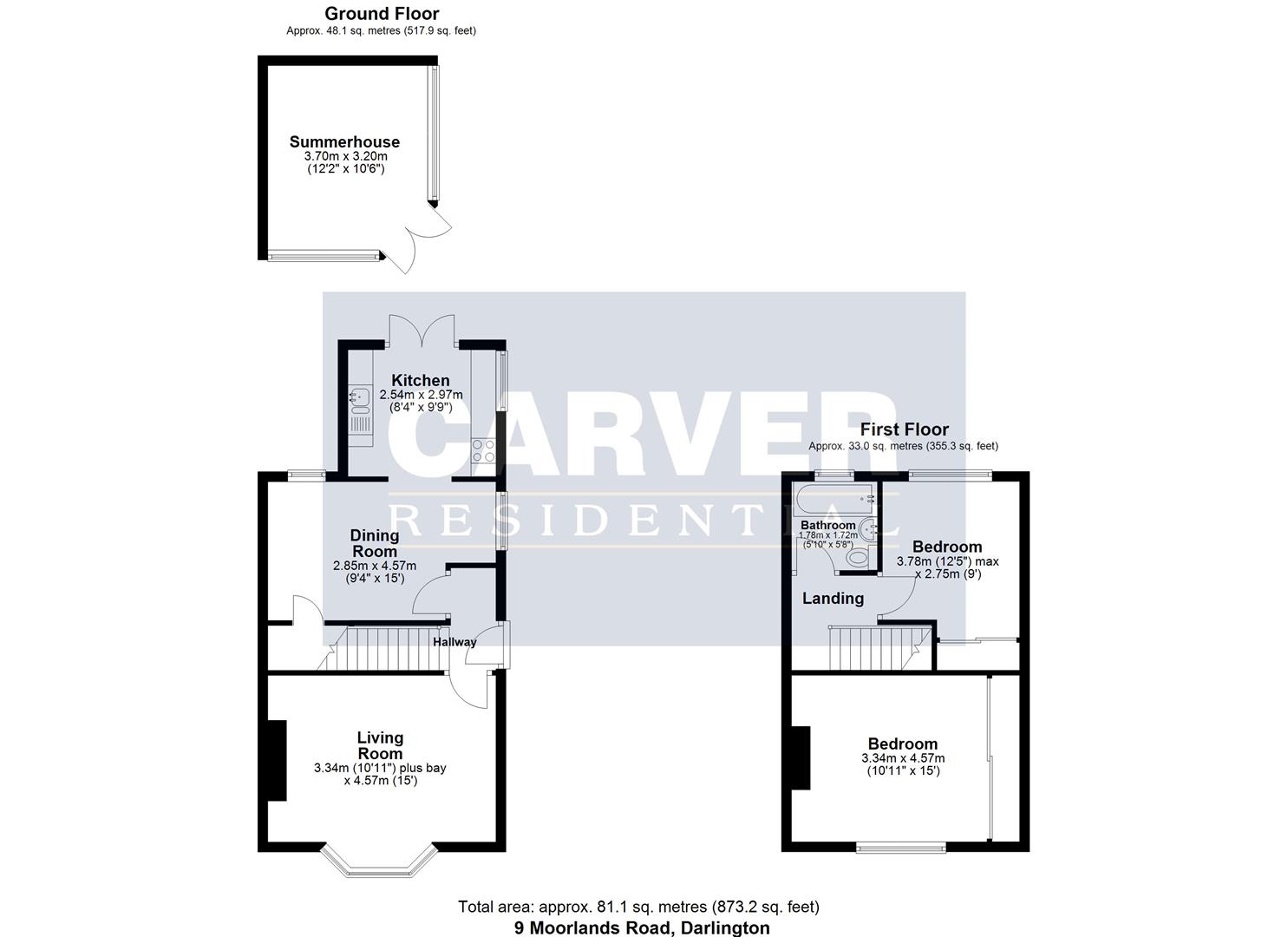 Floorplan for Moorlands Road, Darlington