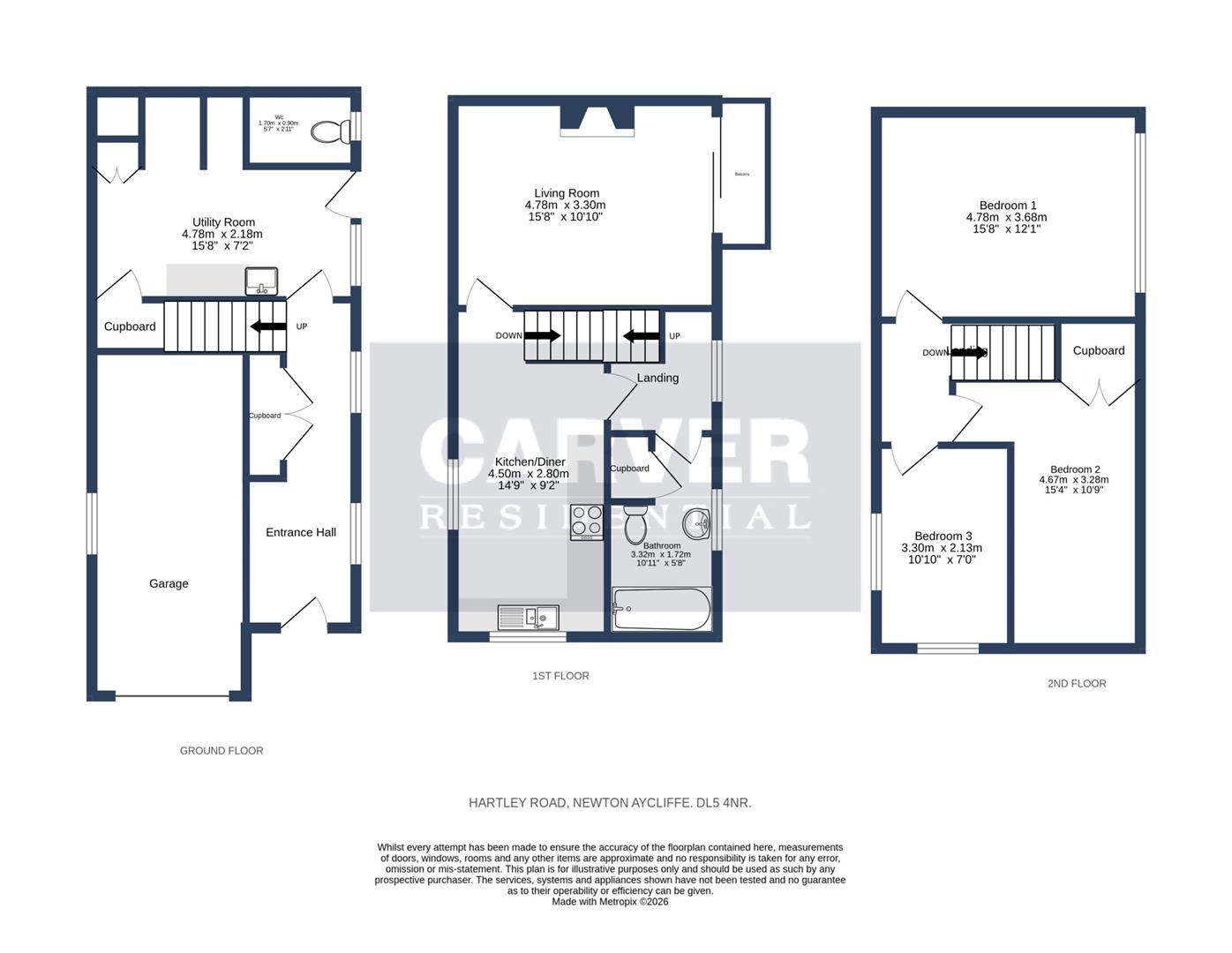 Floorplan for Hartley Road, Newton Aycliffe