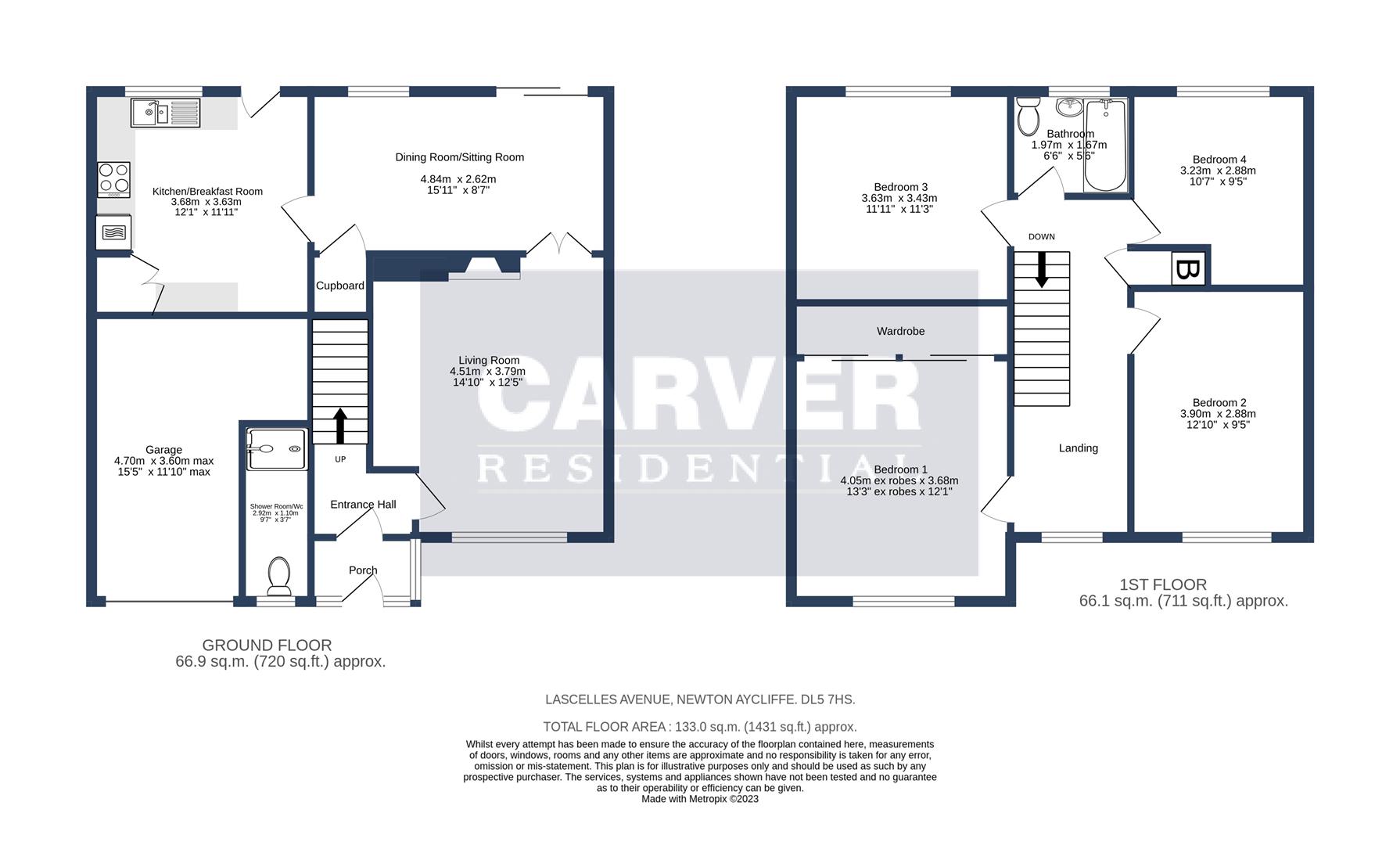 Floorplan for Lascelles Avenue, Newton Aycliffe