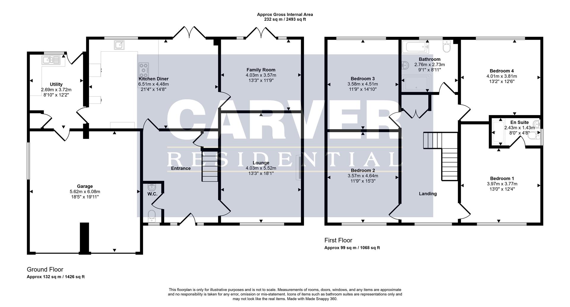 Floorplan for Lauriston Close, Darlington