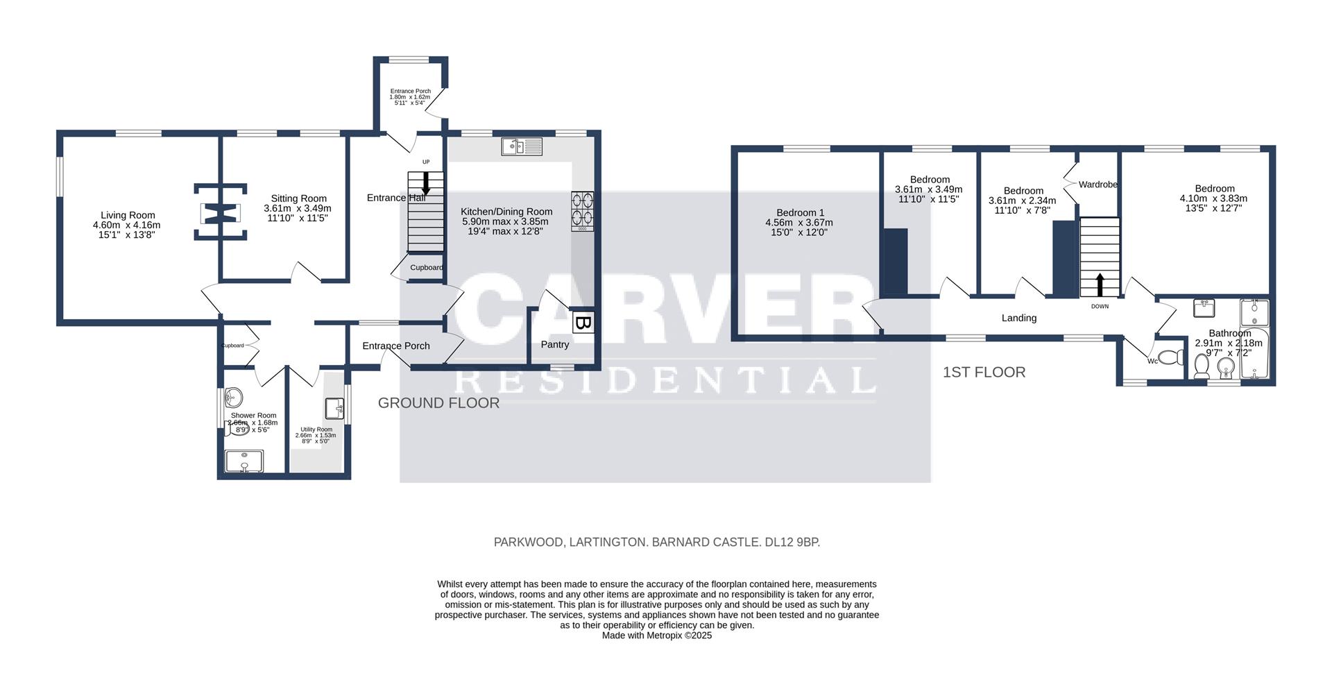 Floorplan for Lartington, Barnard Castle