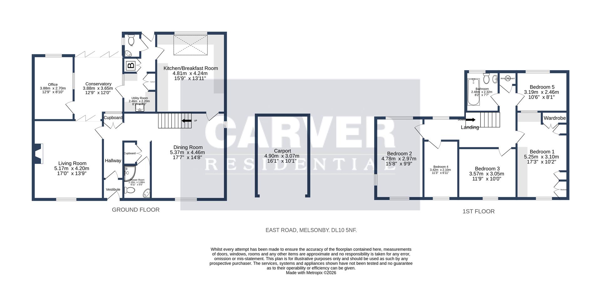 Floorplan for East Road, Melsonby, Richmond