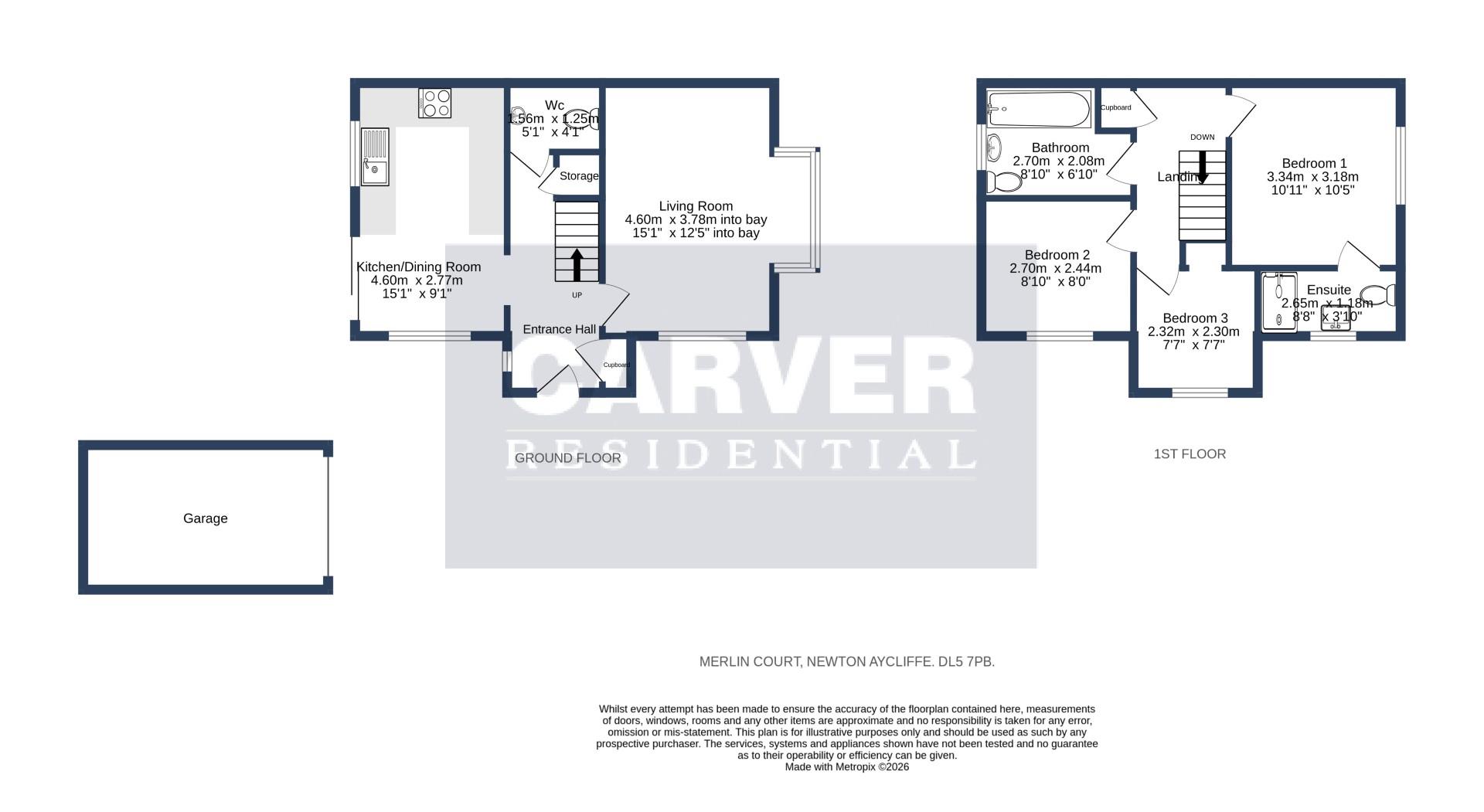 Floorplan for Merlin Court, Newton Aycliffe