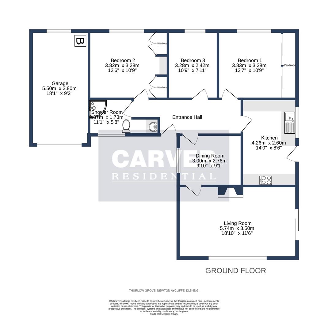 Floorplan for Thurlow Grove, Newton Aycliffe