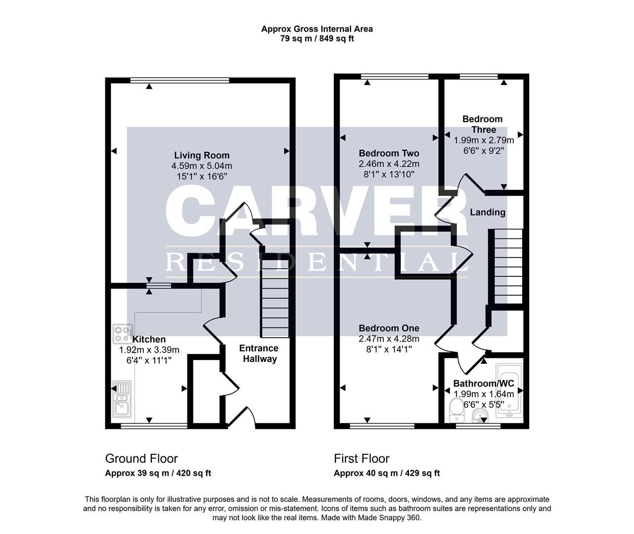 Floorplan for Hawes Place, Newton Aycliffe