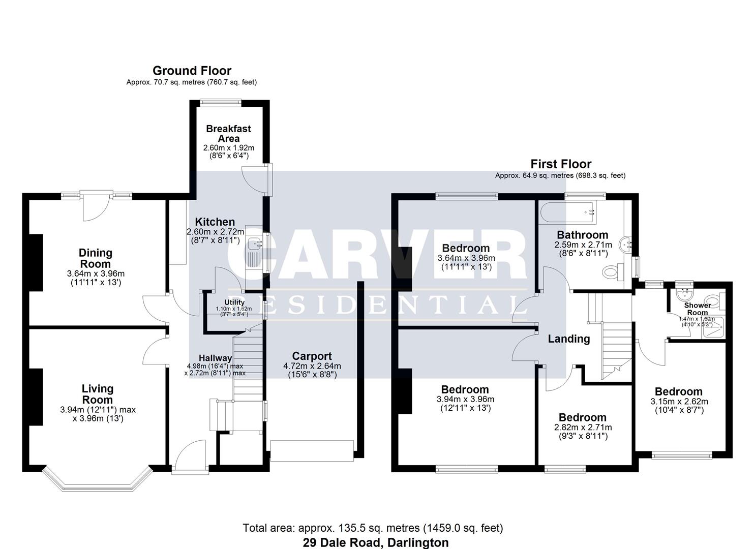 Floorplan for Dale Road, Darlington