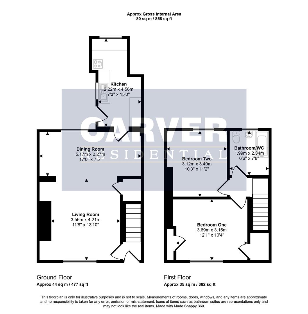 Floorplan for Bainbridge Avenue, Willington, Crook
