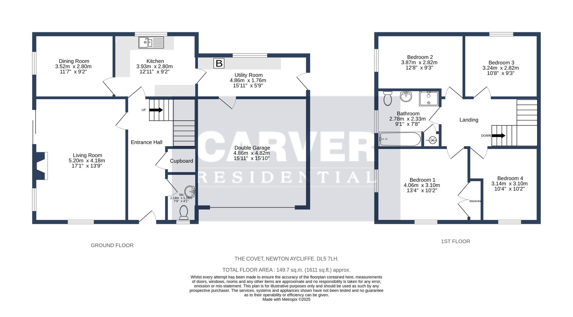 Floorplan for The Covert, Newton Aycliffe