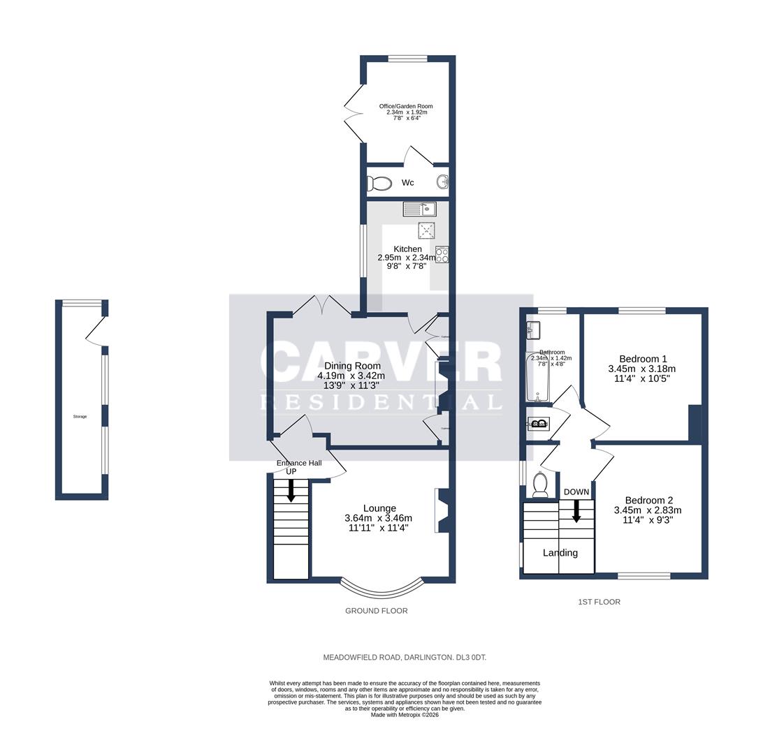 Floorplan for Meadowfield Road