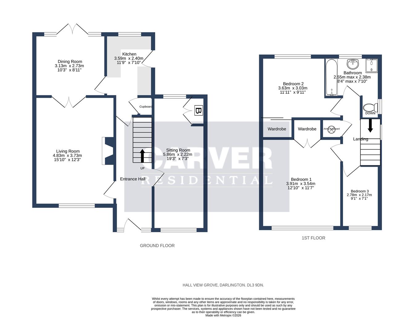 Floorplan for Hall View Grove, Darlington
