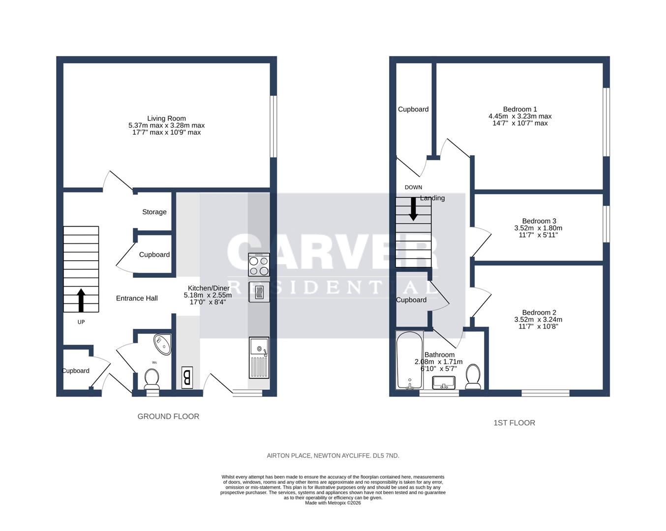 Floorplan for Airton Place, Newton Aycliffe