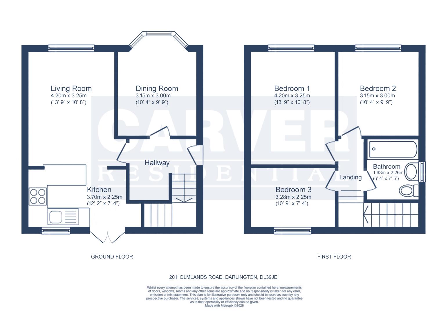 Floorplan for Holmlands Road, Darlington