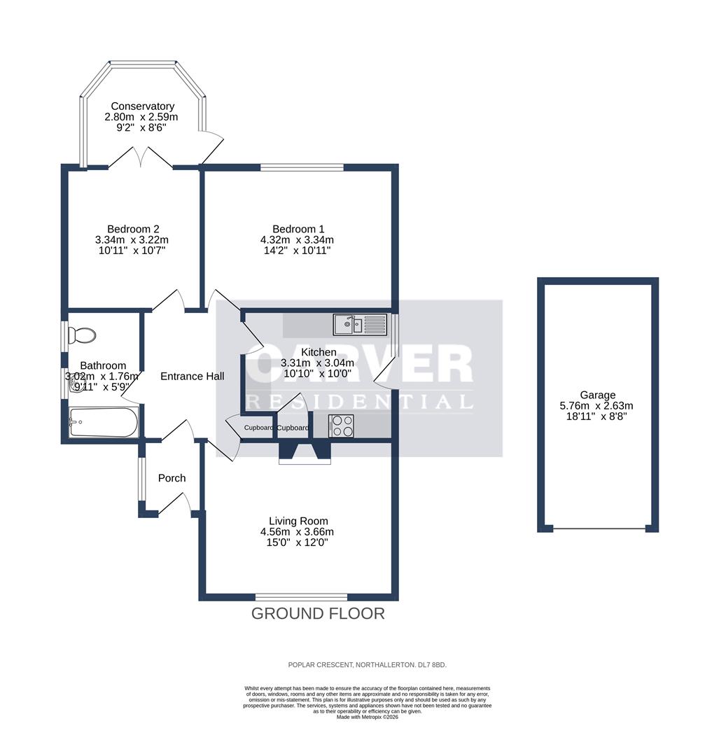Floorplan for Poplar Crescent, Northallerton