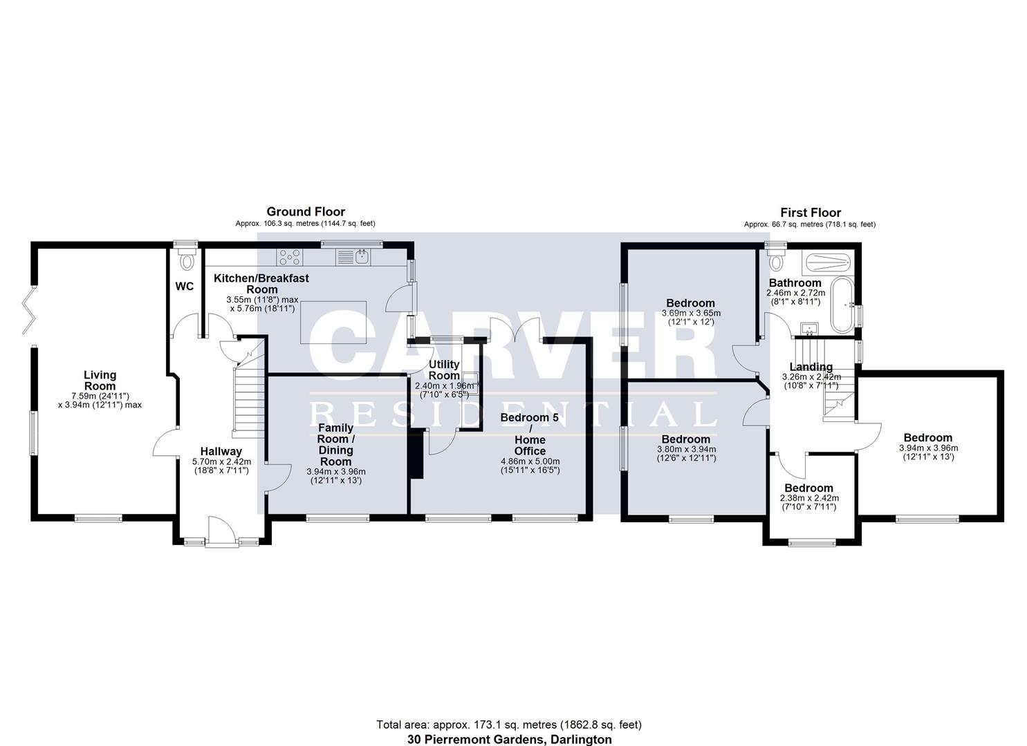 Floorplan for Pierremont Gardens, Darlington