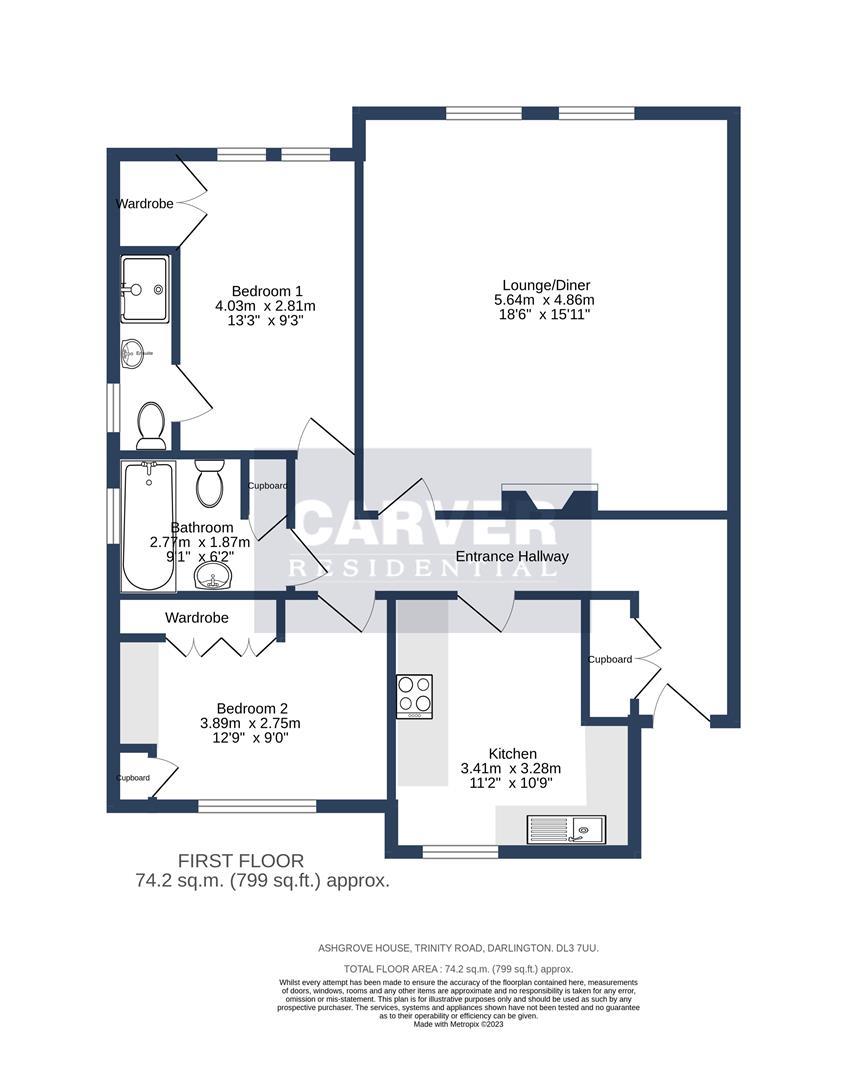 Floorplan for Trinity Road, Darlington