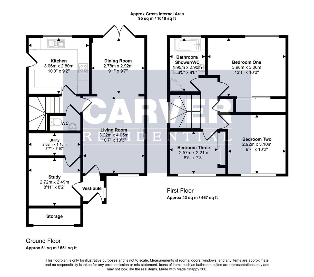 Floorplan for Pemberton Road, Woodham