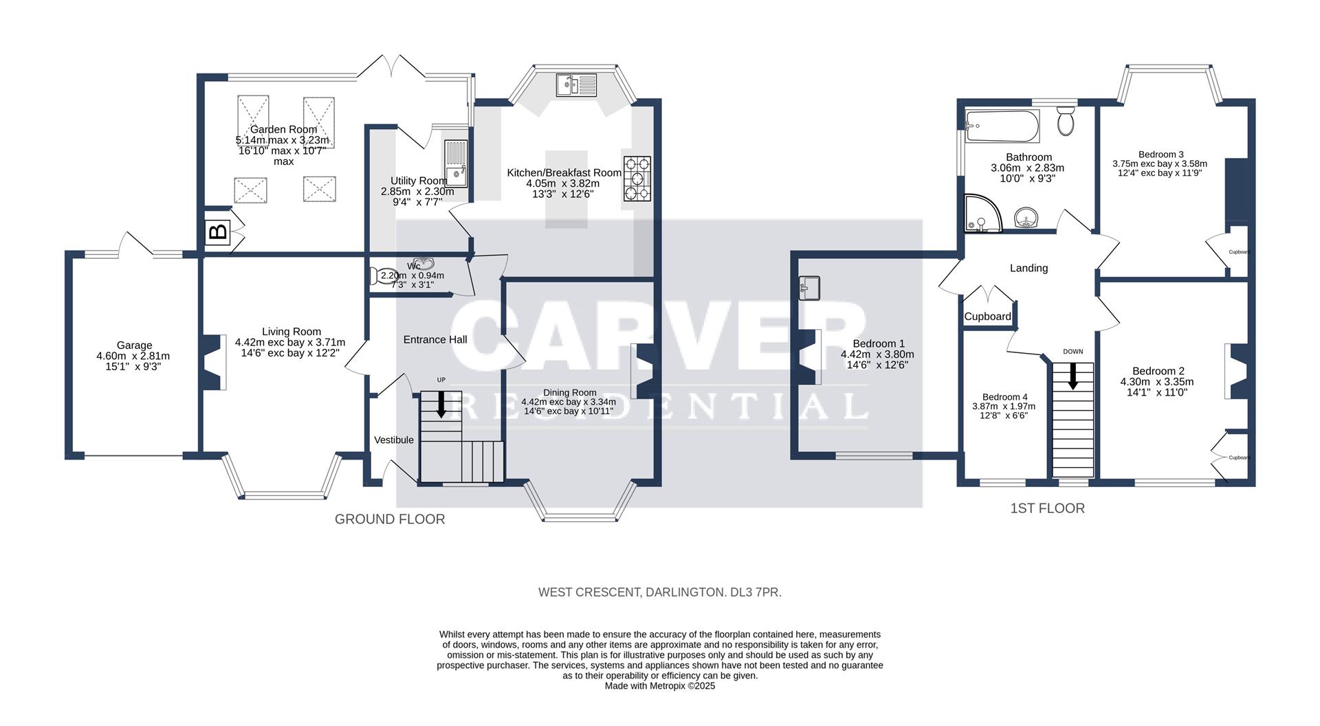 Floorplan for West Crescent, Darlington