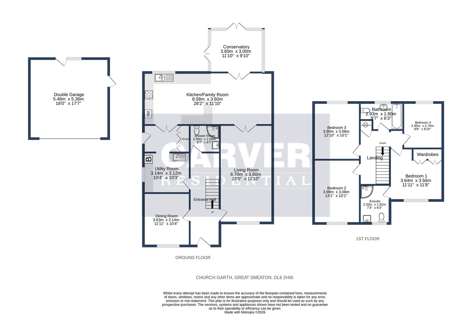 Floorplan for Church Garth, Great Smeaton, Northallerton