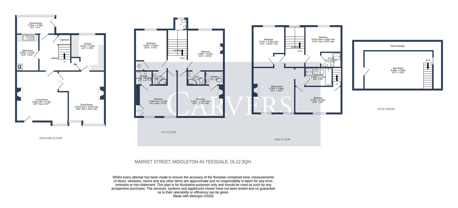 Floorplan for Market Place, Middleton-In-Teesdale, Barnard Castle