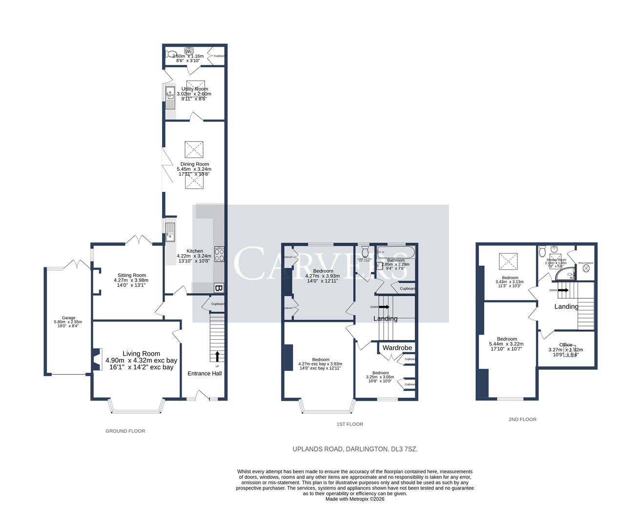 Floorplan for Uplands Road, Darlington