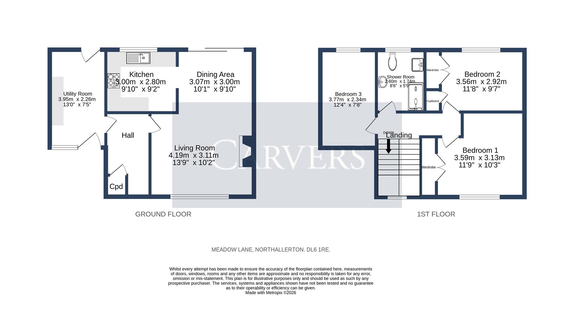 Floorplan for Meadow Lane, Northallerton