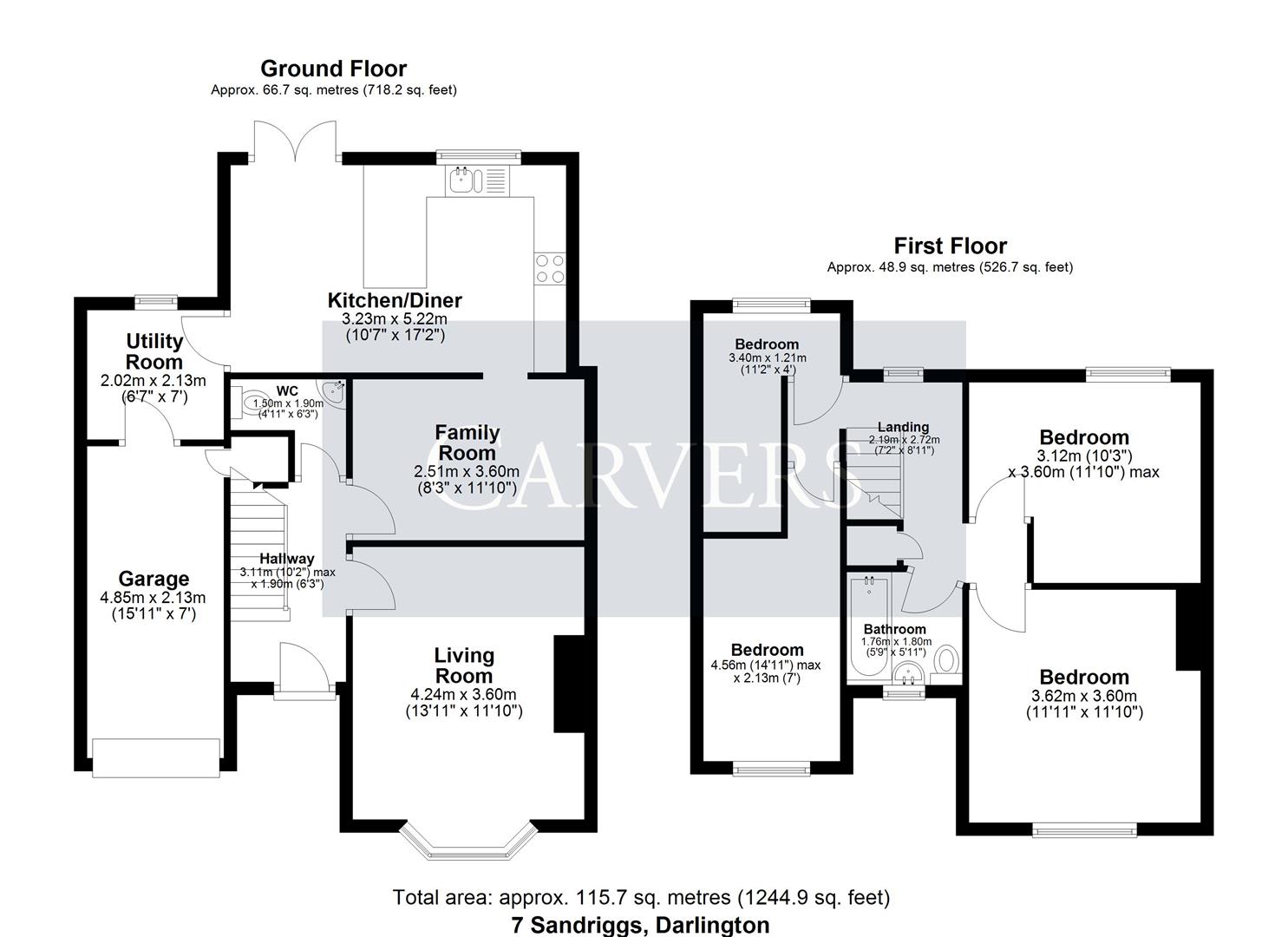 Floorplan for Sandriggs, Darlington