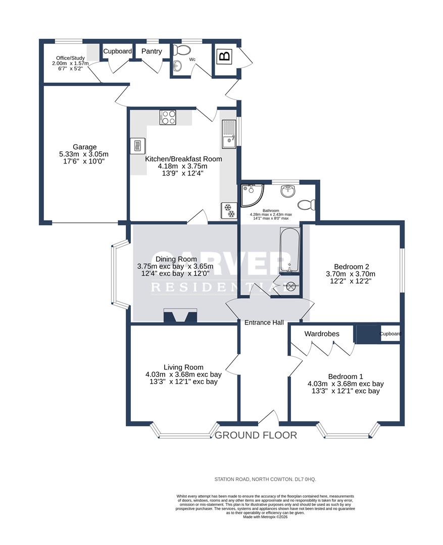 Floorplan for Station Road, North Cowton, Northallerton
