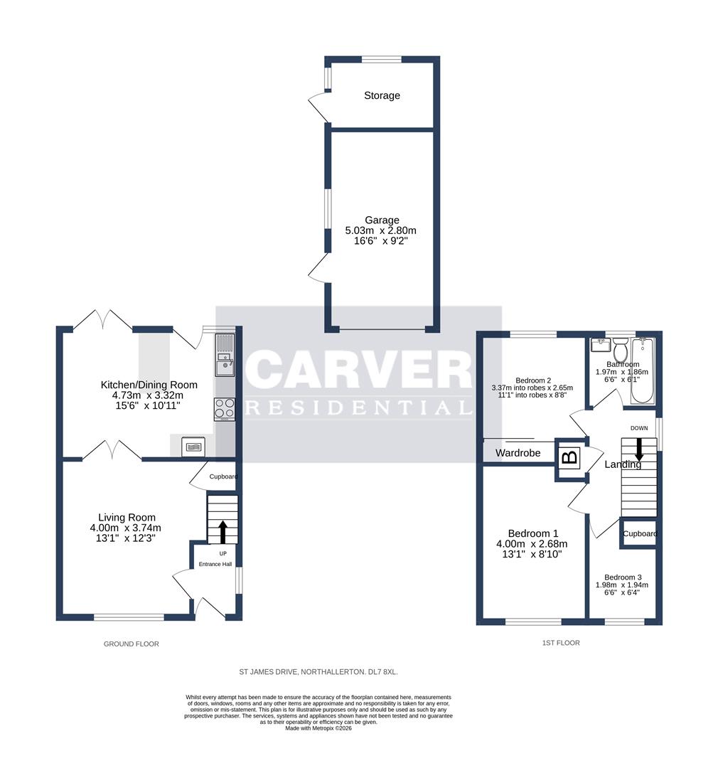 Floorplan for St. James Drive, Northallerton