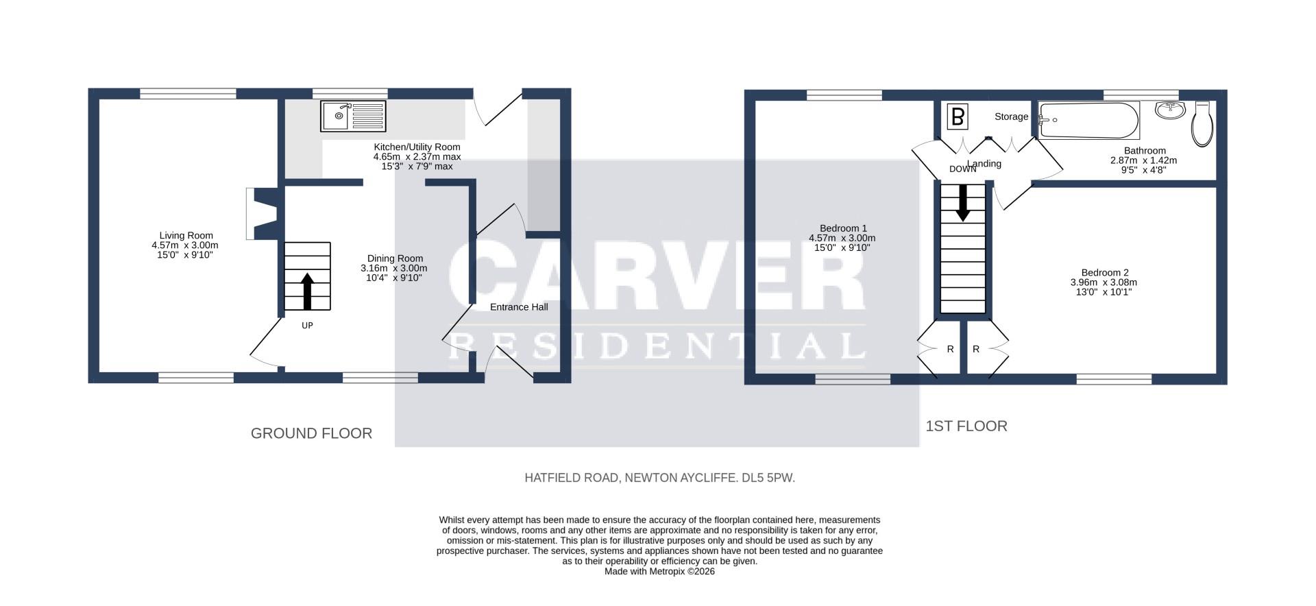 Floorplan for Hatfield Road, Newton Aycliffe