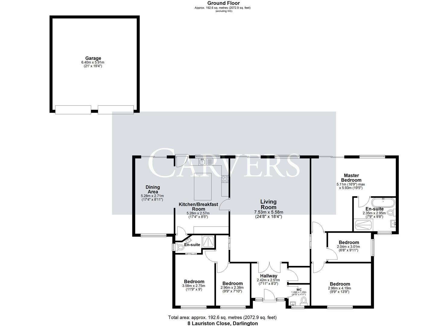 Floorplan for Lauriston Close, Darlington