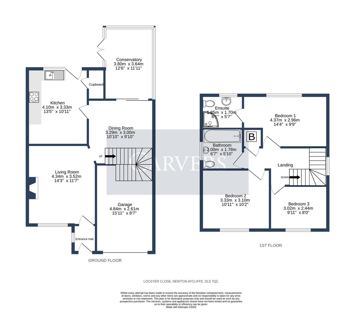 Floorplan for Lockyer Close, Newton Aycliffe