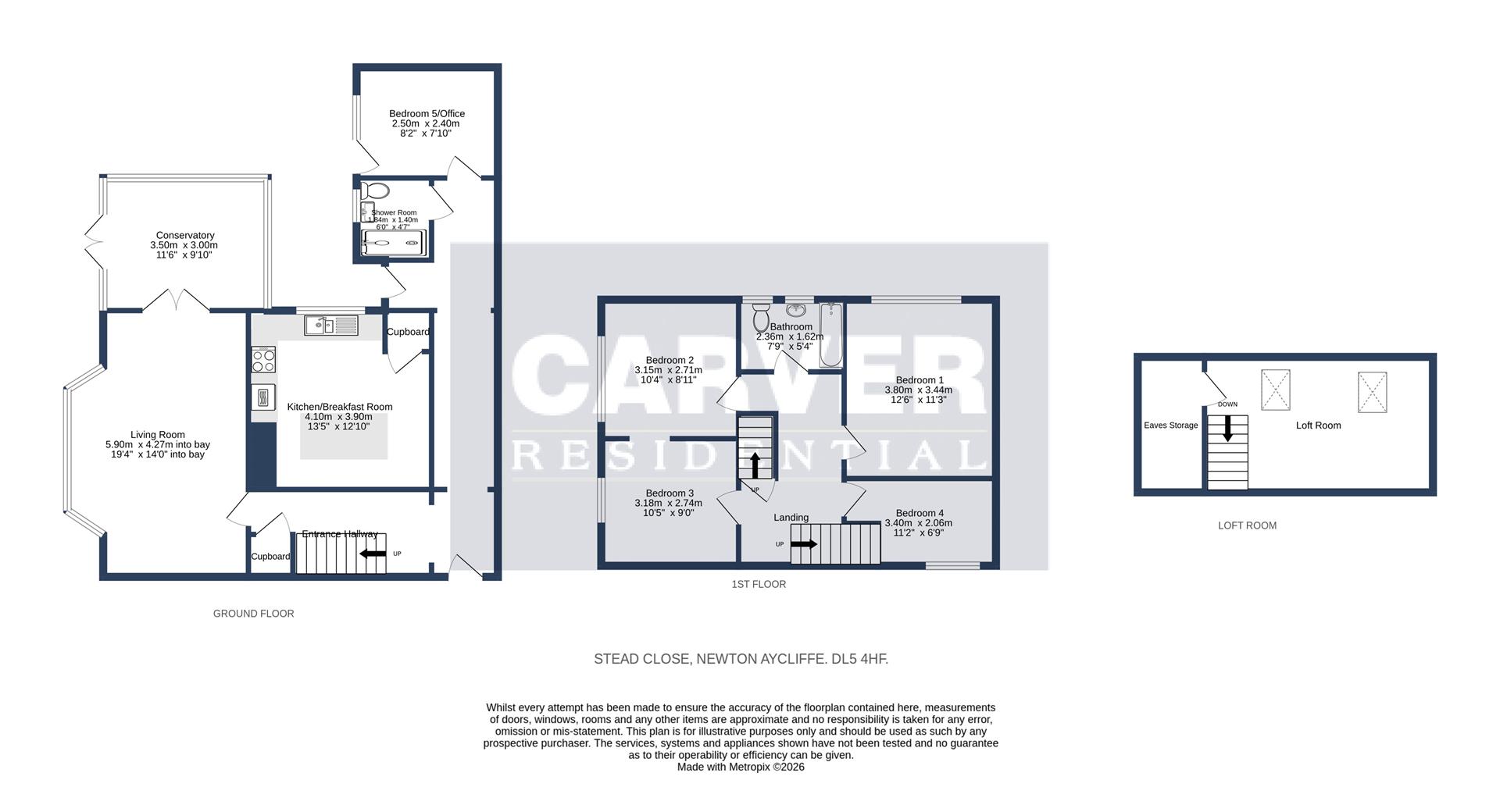 Floorplan for Stead Close, Newton Aycliffe