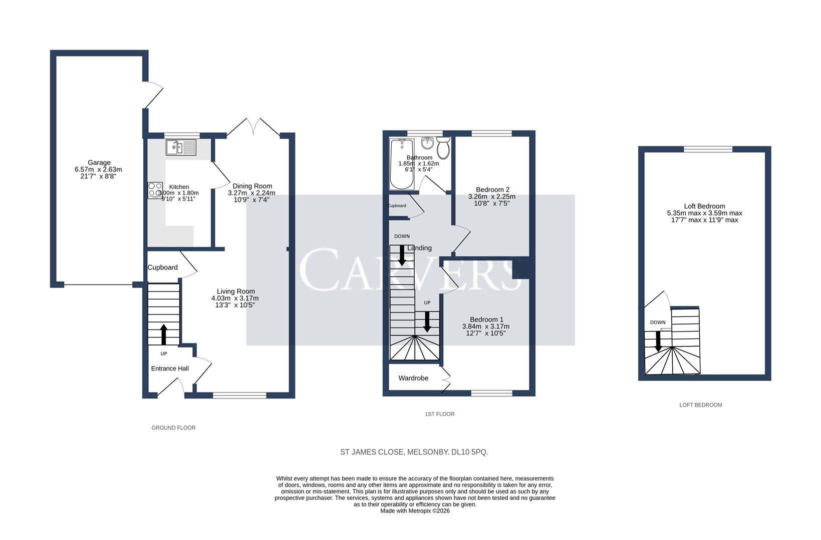 Floorplan for St. James Close, Melsonby, Richmond