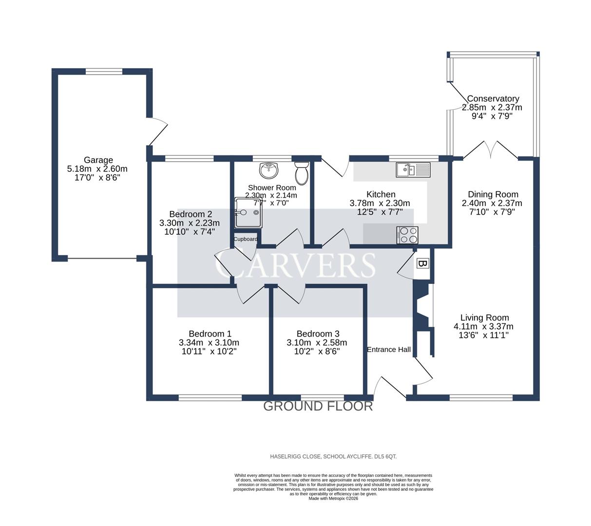 Floorplan for Haselrigg Close, School Aycliffe