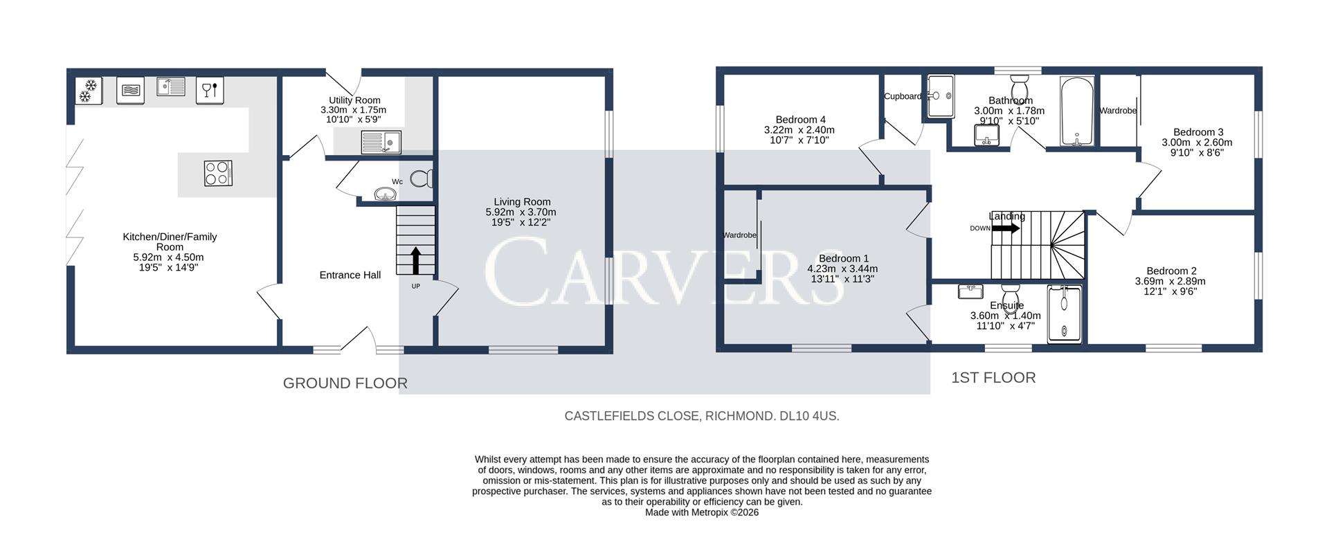 Floorplan for Castlefields Close, Richmond