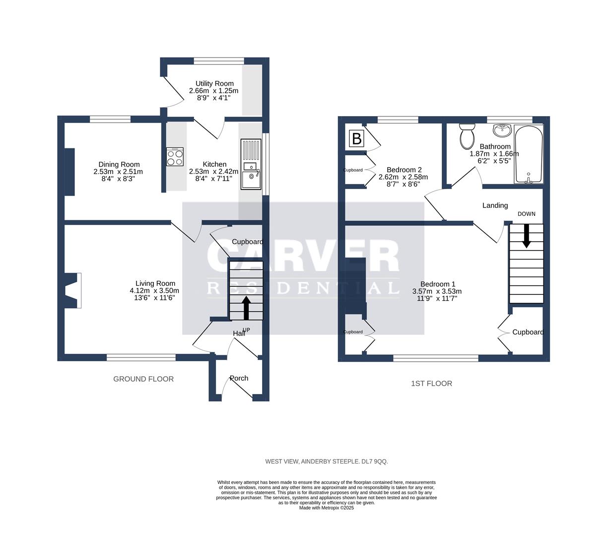 Floorplan for West View, Ainderby Steeple, Northallerton