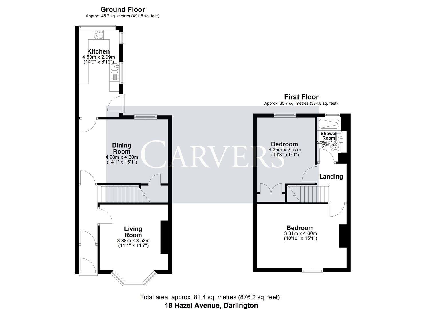 Floorplan for Hazel Avenue, Darlington